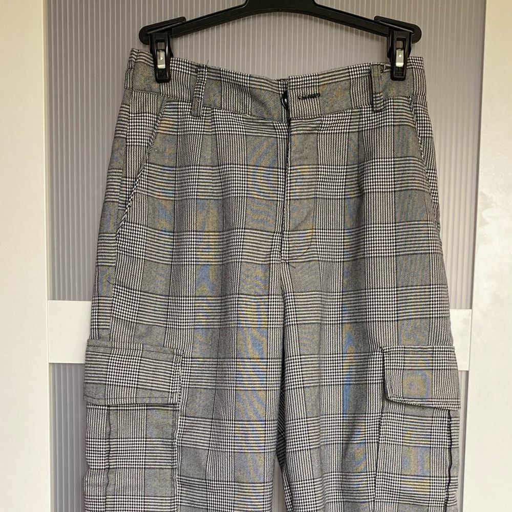 Gingham patterned joggers